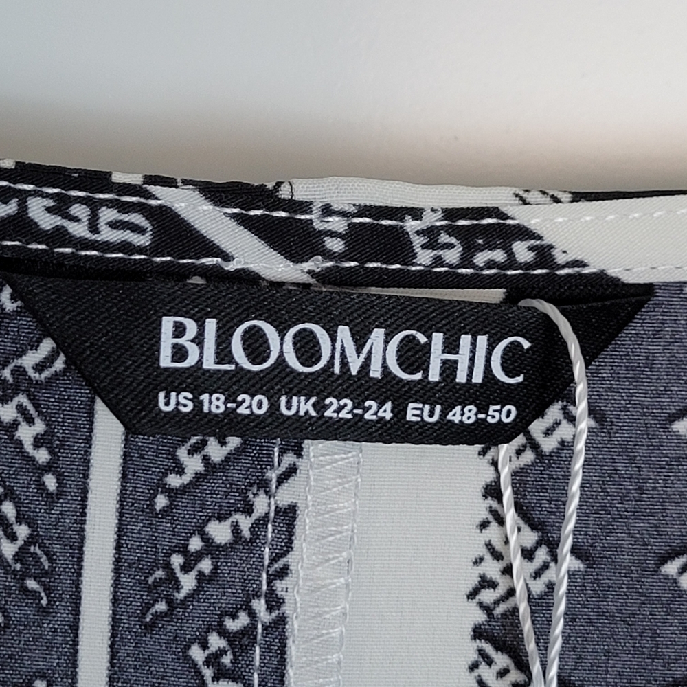 NWT-BloomChic Solid Geometric Dolman Sleeve Pocket Shirred Split Hem Dre… - Picture 15 of 15